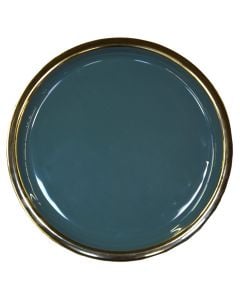 Tabaka dekorative, metalike, blu hapur/floriri, Ø29 cm