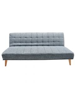 Sofa bed, single, textile upholstery, grey/blue, 180x86xH81 cm