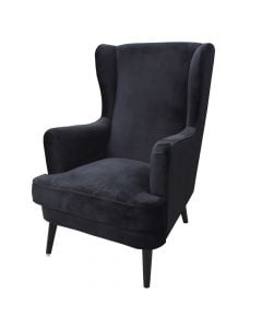Sofa, single, textile upholstery, black, 73x96xH107 cm