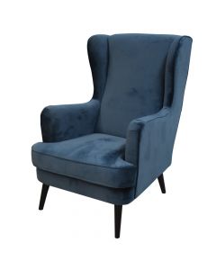 Chair sofa, single, textile upholstery, blue, 73x96xH107 cm