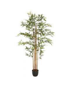 Pemë artificiale, me vazo, bambu, jeshile, 180 cm