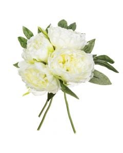Artificial flowers, poeny, plastic, white, 30 cm