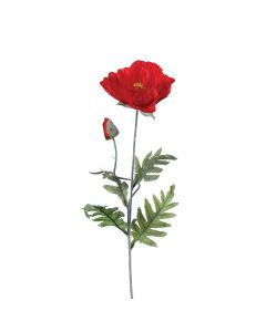 Artificial flowers, poppy, plastic, red, 70 cm