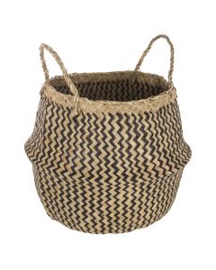 Basket, willow, black, Ø35 xH30 cm