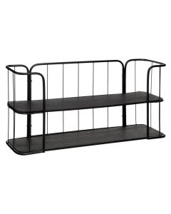 Shelf, jordi, metal/mdf, black, 75x20xH36 cm