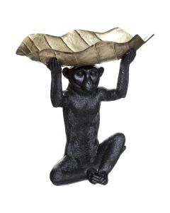 Decorative object, monkey, polyresine, black, 35 cm