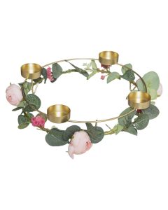 Mbajtëse qiriri(x2), euca, metal, shumëngjyrëshe, Ø27.5xH6cm