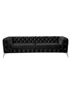 3-seater Sofa, Milano, metal frame, textile upholstery, black, 239x102xH73 cm
