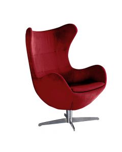 Armchair, Tripolis, metal frame, textile upholstery, red, 75x75xH105 cm