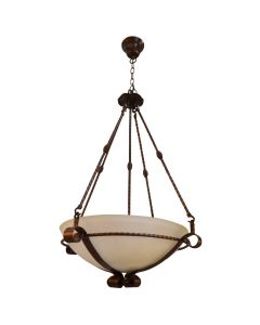 Classic pending lamp E27-3x60W. Iron frame & glass bulb.