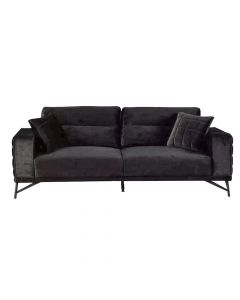 3-Seater sofa, metal legs, textile upholstery, anthracite, 230x90xH85 cm