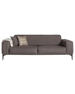 3-Seater sofa, metal legs, textile upholstery, brown, 240x90xH80 cm