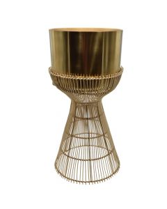 Decorative vase, metal, golden, Ø30 xH60 cm