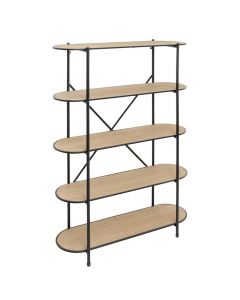 Multipurpose shelf, metal/mdf, black/brown, 100x34xH150 cm