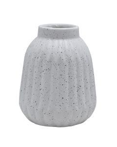 Vazo dekorative lulesh, qeramike, e bardhë, Ø11 xH13 cm