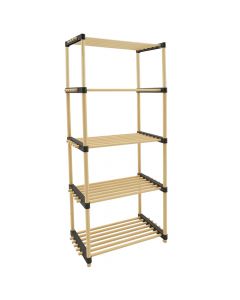 Multipurpose shelf, wooden, natural/black, 56x28xH117 cm