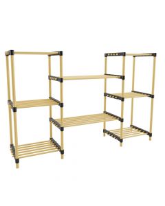 Multipurpose shelf, wooden, natural/black, 116x28xH87 cm