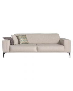 3-Seater sofa, metal legs, textile upholstery, beige, 240x90xH80 cm