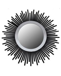 Pasqyrë, strukturë metalike, zezë, Ø83 cm