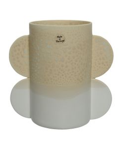 Vazo dekorative, qeramike, gri hapur, 13x21.5xH19.5 cm