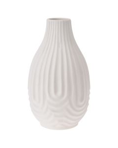 Vazo dekorative, porcelan, e bardhë, Ø10 xH18 cm