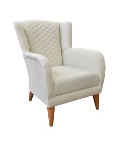 Armchair sofa, Camper, plastic legs, textile upholstery, cream, 75x77xH96 cm