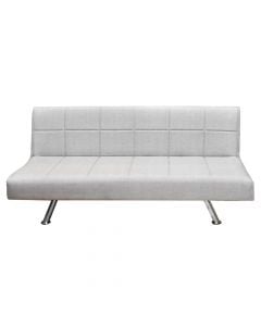 Sofa, 3-seater, Monroe, metal frame, nonwoven, light grey, 181x80xH80 cm, bed: 103x181 cm