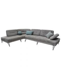 Corner sofa, left, Bonita, textile upholstery, grey, 310x215xH86 cm, bed: 93x260 cm; 200x93 cm