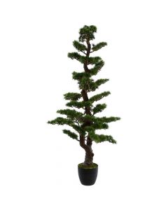 Pemë artificiale, Bonsai, polietilen/çimento, zezë/jeshile, Ø62 xH151 cm