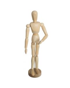 Objekt dekorativ, statujë grua, druri, bezhë, 9x6xH33 cm