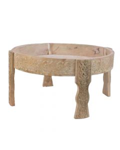 Tavolinë mesi, druri, natyrale, Ø52 xH25 cm