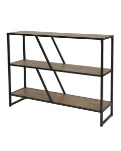 Multifunctional shelf, mdf/metal, brown/black, 30x120xH86 cm