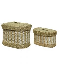 Storage basket, set 2 pieces, seagrass, natural