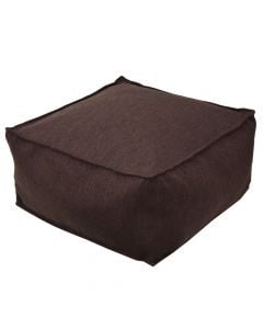 Pouffe, polystyrene foam filling, textile upholstery, brown, 60x60xH30 cm