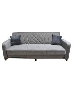 Sofa, 3-seater, Mega, textile upholstery, grey, 220x90xH95 cm, bed: 110x190 cm