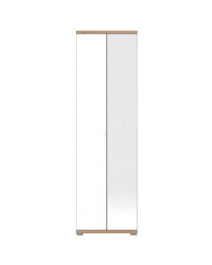 Hall unit shelf, Tenerife, melamine and mirror, artisan oak/white, 58x40xH193 cm