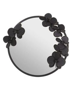 Pasqyrë, Milan, qelq/metal, zezë, Ø70 cm