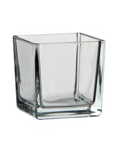 Vazo dekorative, Lotty, qelq, transparente, 8x8xH8 cm
