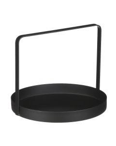 Tray, metal, black, Ø25 xH21 cm