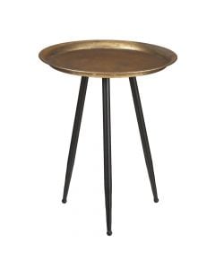Side table, Belda, metal, golden, Ø35 xH43 cm