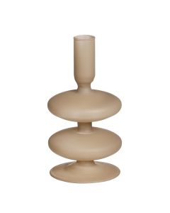 Tealight holder, Fabia, glass, brown, Ø8.5 xH16.5 cm