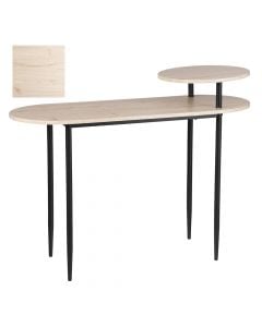 Tavolinë koridori, Fedor, strukturë metalike, syprinë mdf, kafe hapur/zezë, 106x40xH81 cm