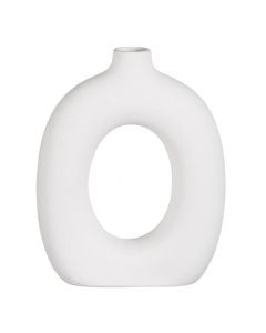 Vazo dekorative, e bardhë, 23x5.5xH23 cm