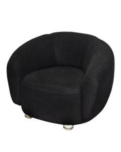 Armchair sofa, Marsel, textile upholstery, black, 100x90xH80 cm
