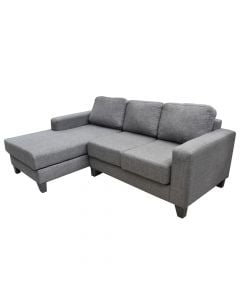 Corner sofa, left, Teksas, textile upholstery, gray