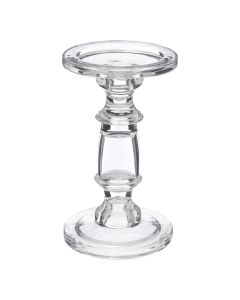 Candle holder, glass, transparent, 11.4xH19 cm