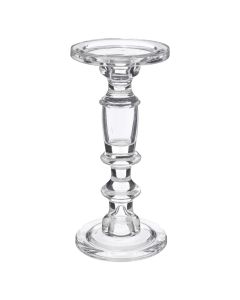 Mbajtëse qiriri, xham, transparente, 11.4xH24.5 cm