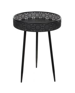 Tavolinë mesi, Lagune, metalike, e zezë, Ø58xH40 cm