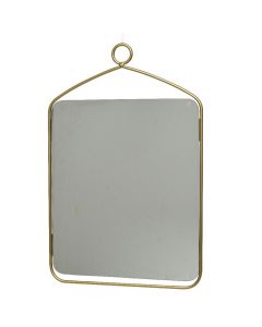 Pasqyrë dekorative, metal/xham, floriri, 26.7xH40 cm