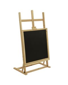 Tabelë shkrimi, druri, e zezë/natyrale, 65x40xH134 cm